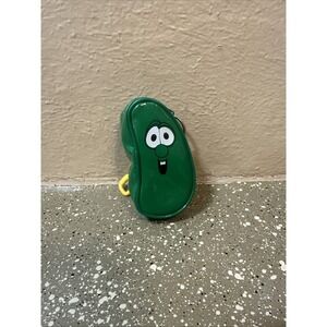 Vintage Veggie Tales Larry The Cucumber- Zip Coin Purse Keychain‎ Bag Clip